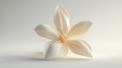 Naklejka premium Delicate white flower with soft petals on minimalist background