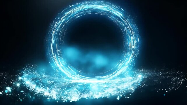 minimalist abstract background with a single, glowing line forming a loop and a circle, symbolizing continuity and innovation.