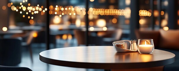 Indoor cafe view, warm lights, cozy ambiance, 3D illustration