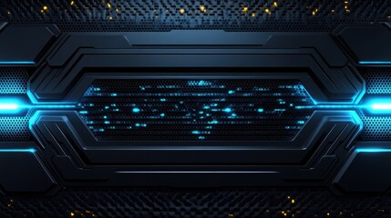 Fototapeta premium Technology Circuit Board with Microchip and Processor Illustration. Generative AI