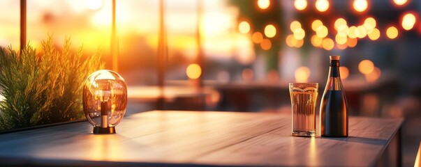 Night cafe view, warm artificial lighting, urban feel, 3D render