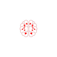 Heart and Brain concept icon isolated on white background