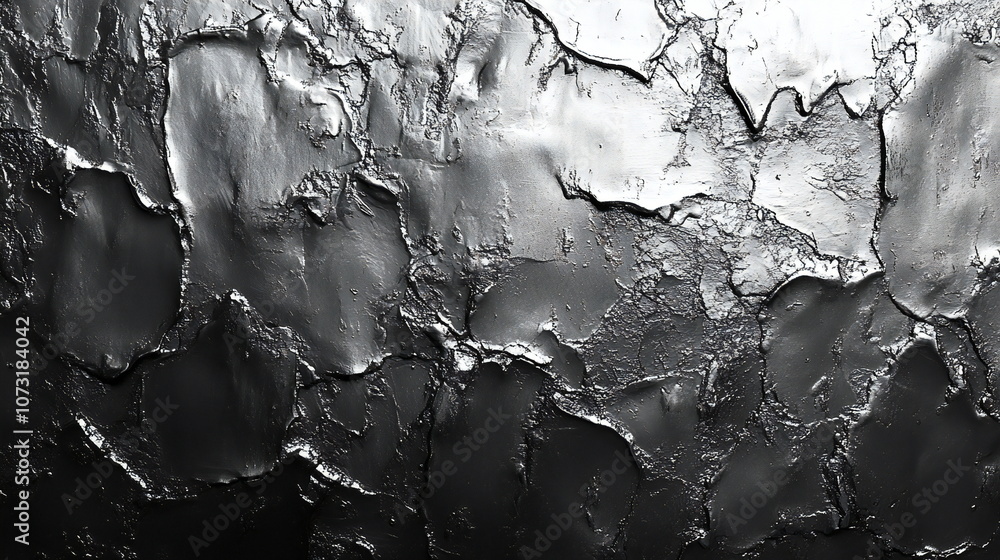 Poster abstract textured background with a dark, metallic finish. the surface is full of cracks and crevice