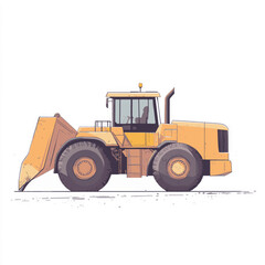 Yellow Construction Front Loader Illustration