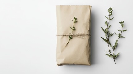 Minimalist Zero-Waste Eco-Friendly Packaging Design on White Background