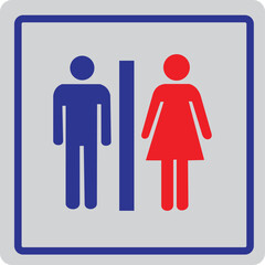 Restroom door icons male and female public toilet sign