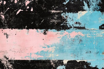 Fototapeta premium An abstract texture featuring vibrant colors of pink, blue, and black with a worn appearance.