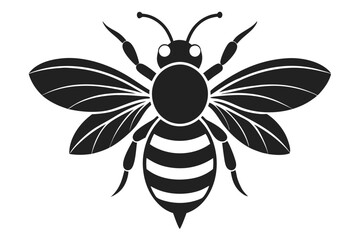 bee silhouette vector illustration white background