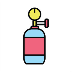 air tank vector icon line template
