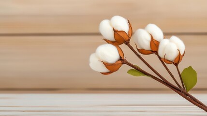 Cottony Seed Pod CloseUp in Soft Focus Macro of cottonlike seed pod with soft, fluffy textures against a blurred background, 3D illustration