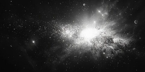 Naklejka premium Black and White Galaxy