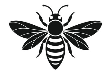 bee silhouette vector white background