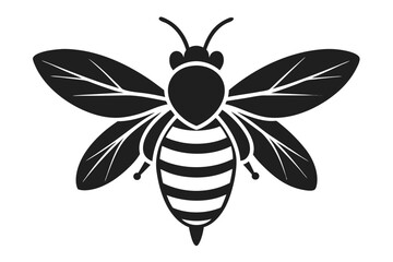 bee silhouette vector white background