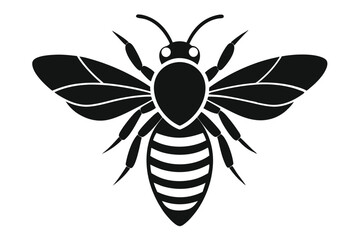 bee silhouette vector white background