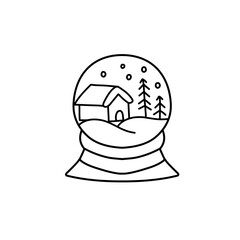 christmas snow globe icon