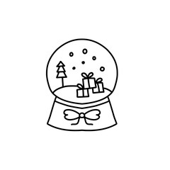 christmas snow globe icon