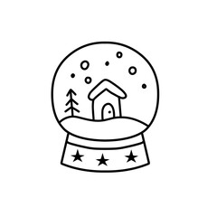 Obraz premium christmas snow globe icon