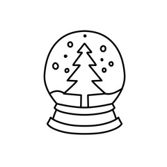 christmas snow globe icon