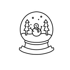 christmas snow globe icon