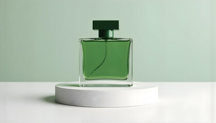 Elegant Green Perfume Bottle for Fresh and Natural Scents