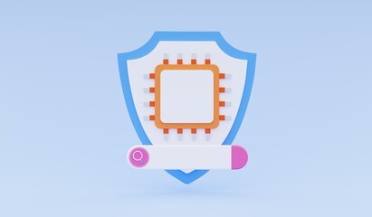 Concept: Protection against data theft by hackers. 3D illustration