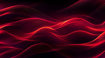 Obraz premium A smooth flow of radiant red waves on a dark background, representing abstract energy and elegance.