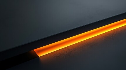 Horizontal glowing orange streak slicing through the black surface, adding a bold yet sleek touch of modern sophistication