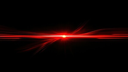 Fototapeta premium Horizontal glowing red flare contrasting against a sleek black background, adding a touch of elegance to the minimalist design