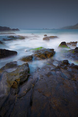 Obraz premium Landscape and seascape around Sawarna Beach