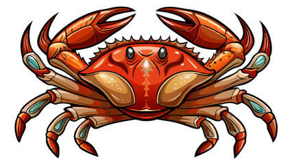 illustration of roasted crab fillet isolated on white, crab vector illustration