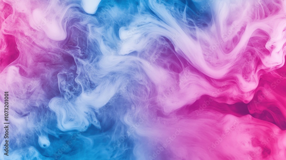 Aufkleber a mesmerizing abstract swirl of pink and blue smoke, creating a vibrant and dynamic visual effect.
