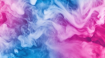Obraz premium A mesmerizing abstract swirl of pink and blue smoke, creating a vibrant and dynamic visual effect.