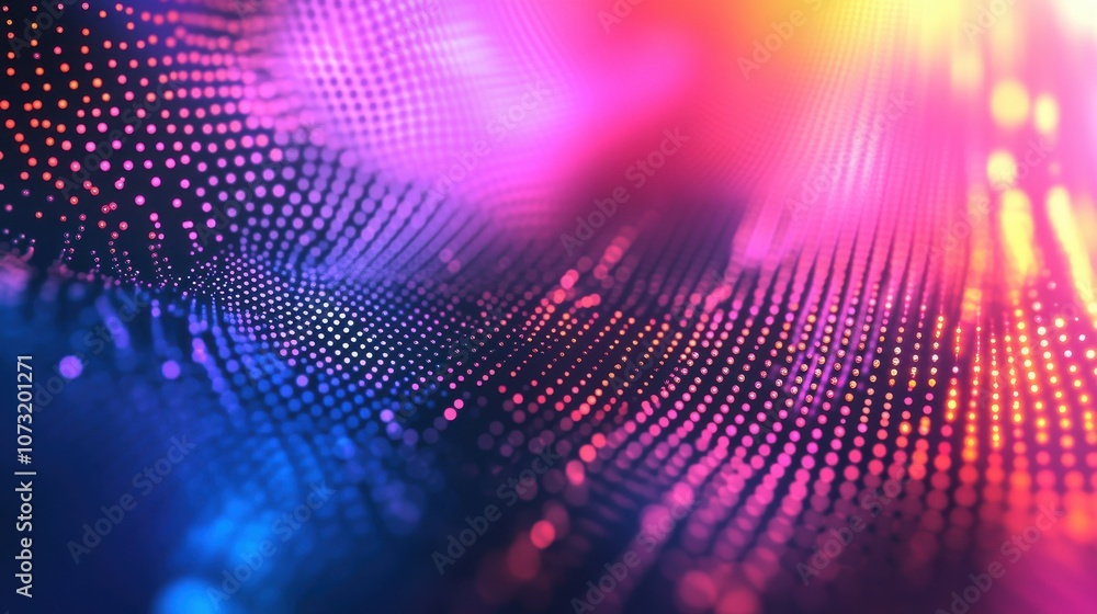 Poster vibrant abstract background with colorful dots, creating a sense of depth and movement in shades of 
