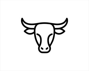 Cow head logo vector. Animal farm. Cow icon vector illustration.