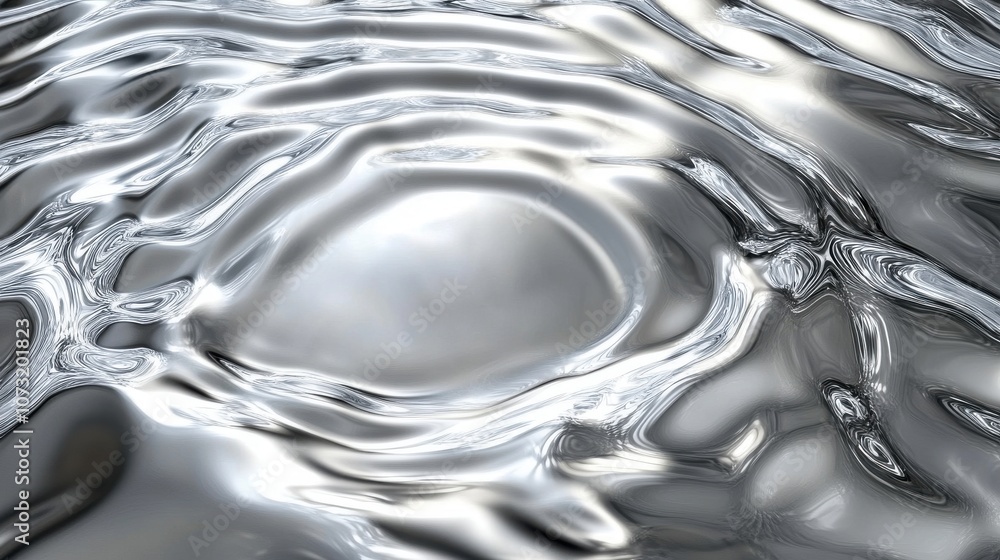 Poster close-up of shimmering water surface with dynamic ripples creating a serene, reflective effect.