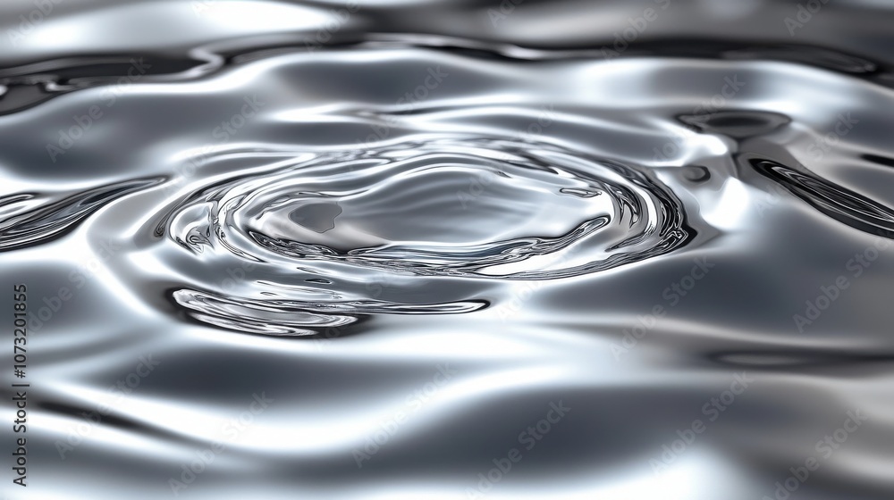 Aufkleber close-up of shimmering water surface with ripples creating a serene, reflective pattern.