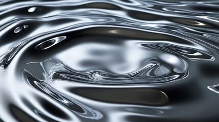 Close-up of shimmering liquid surface with ripples and reflections, creating an abstract and mesmerizing effect.