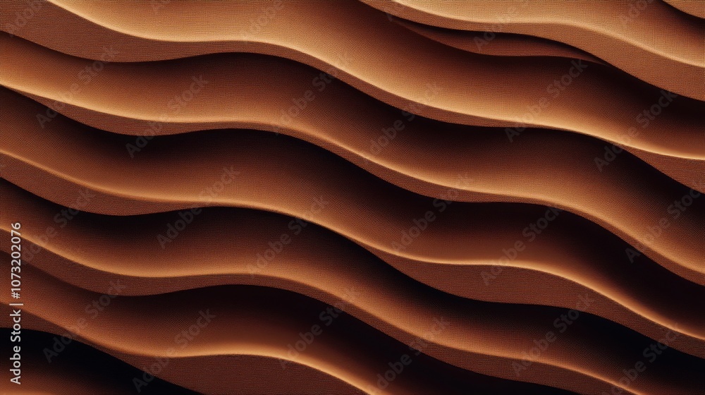 Poster abstract view of wavy brown patterns creating a sense of rhythm and depth.