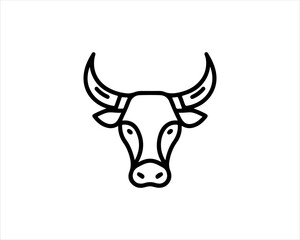 Cow head logo vector. Animal farm. Cow icon vector illustration.