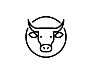 Cow head logo vector. Animal farm. Cow icon vector illustration.