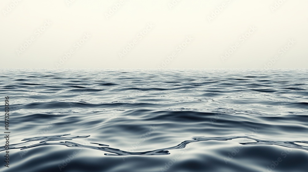 Poster serene ocean view with gentle waves and a soft, muted color palette, embodying tranquility and calmn