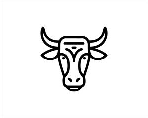 Cow head logo vector. Animal farm. Cow icon vector illustration.