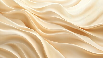 Elegant waves of soft cream fabric, creating a serene and luxurious texture.