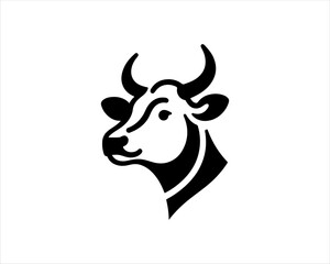 Cow head logo vector. Animal farm. Cow icon vector illustration.