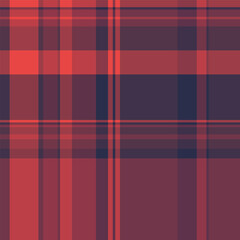Knit seamless tartan fabric, online check pattern textile. T-shirt background vector plaid texture in red and pink colors.