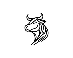 Cow head logo vector. Animal farm. Cow icon vector illustration.