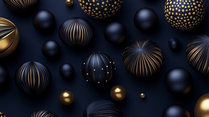 Elegant banner with a gold ornament, Christmas elements on black background. Golden glitter effect, ideal for social media posts or festive invitations