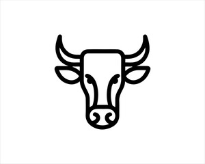 Cow head logo vector. Animal farm. Cow icon vector illustration.