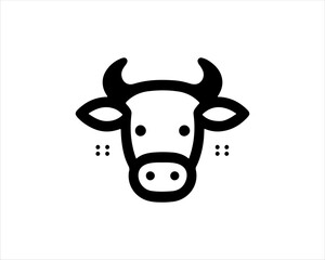 Cow head logo vector. Animal farm. Cow icon vector illustration.