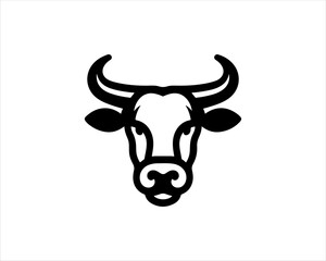 Cow head logo vector. Animal farm. Cow icon vector illustration.